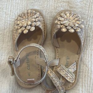 Carter's Woven Beige Kids Sandals  sise 6